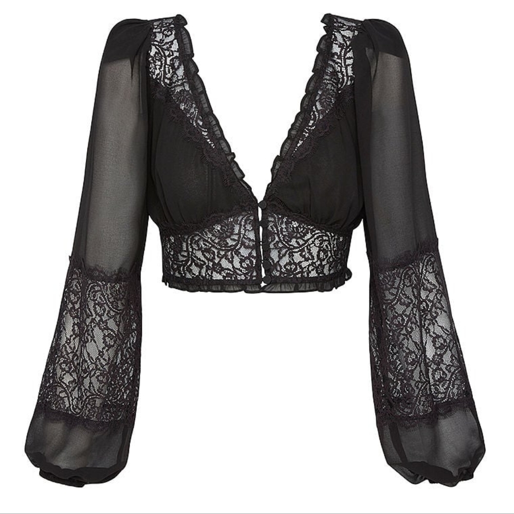 💐 For Love and Lemons Flower Lace Blouse 💐 - Picture 4 of 16